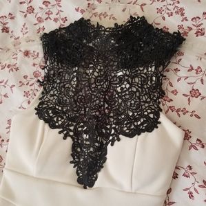 White cocktail dress with Lace front